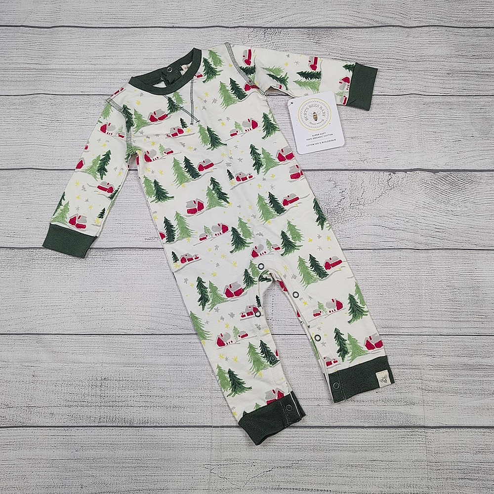 0/3m Burts Bees Wintery Romper